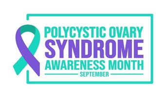 September is Polycystic Ovary Syndrome Awareness Month background template. Holiday concept. background, banner, placard, card, and poster design template with text inscription and standard color. vector