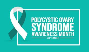 September is Polycystic Ovary Syndrome Awareness Month background template. Holiday concept. background, banner, placard, card, and poster design template with text inscription and standard color. vector