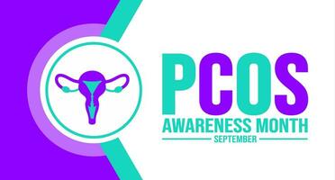 September is Polycystic Ovary Syndrome Awareness Month background template. Holiday concept. background, banner, placard, card, and poster design template with text inscription and standard color. vector