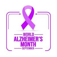 September is World Alzheimers Month background template. Holiday concept. background, banner, placard, card, and poster design template with text inscription and standard color. vector illustration.