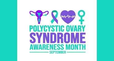 September is Polycystic Ovary Syndrome Awareness Month background template. Holiday concept. background, banner, placard, card, and poster design template with text inscription and standard color. vector