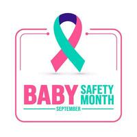 September is Baby Safety Month background template. Holiday concept. background, banner, placard, card, and poster design template with text inscription and standard color. vector illustration.