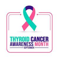 September is Thyroid Cancer Awareness Month background template. Holiday concept. background, banner, placard, card, and poster design template with text inscription and standard color. vector