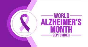 septiembre es mundo alzheimers mes antecedentes modelo. fiesta concepto. fondo, bandera, cartel, tarjeta, y póster diseño modelo con texto inscripción y estándar color. vector ilustración.