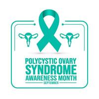 September is Polycystic Ovary Syndrome Awareness Month background template. Holiday concept. background, banner, placard, card, and poster design template with text inscription and standard color. vector