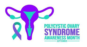 September is Polycystic Ovary Syndrome Awareness Month background template. Holiday concept. background, banner, placard, card, and poster design template with text inscription and standard color. vector