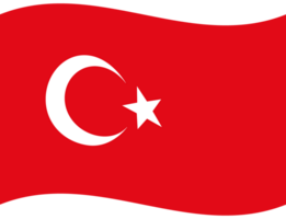 dinde drapeau vague. drapeau de Turquie. dinde drapeau. png