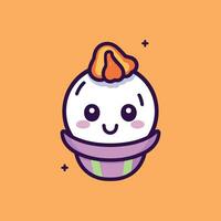 Cute Ice Cream Character with Sparkles vector