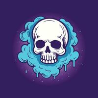 Chilling Ghostly Apparition of a Floating Skull vector