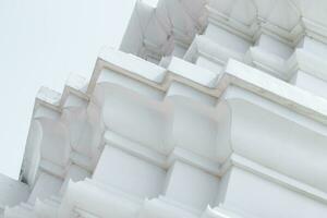 Beautiful architectural details, white buddhist buildings photo