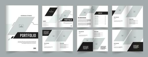 Architecture Portfolio or Portfolio Design Template, unique, minimal and modern layout vector