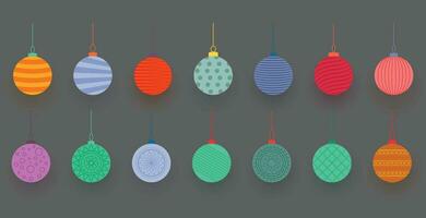 vistoso brillante brillante Navidad pelotas. Navidad vaso pelota. fiesta decoración modelo. vector ilustración.