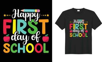 Happy 100th day of school typography t-shirt Design print ready vector template. Happy first day of school