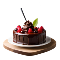 chocolate cake with cherries generative with AI png