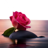 romántico rosado Rosa en floración generativo con ai png