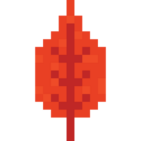 Pixel art autumn leaf icon png