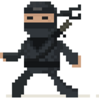 pixel arte desenho animado ninja personagem png