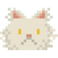 Pixel art persain cat head png