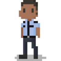 Pixel art police officer character png