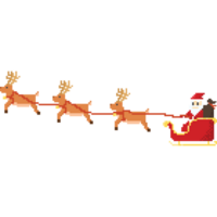 Pixel art santa claus riding the flying raindeer png