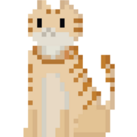 pixel kunst zittend gember kat karakter png