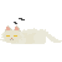 Pixel art sleeping persain cat png