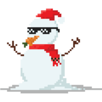 Pixel Kunst Sonnenbrille Schneemann Charakter png