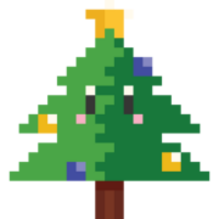 pixel art dessin animé Noël arbre png