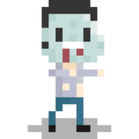 pixel arte criança dentro dia das Bruxas zumbi cosplay terno png