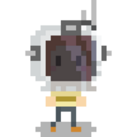 Pixel art kid with astronaut helmet png