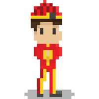 Pixel art chinese man with red chinese cloth png