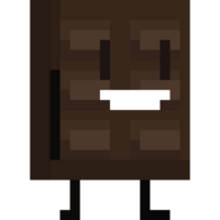 Pixel art cartoon chocolate bar character png