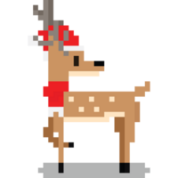 Pixel art cartoon christmas raindeer character png