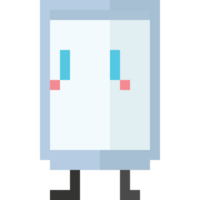 Pixel art cartoon milk glass character png