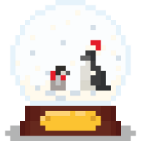 pixel arte Natale pinguino e bambino nel cristallo palla png