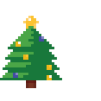 Pixel art christmas tree with speech balloon png