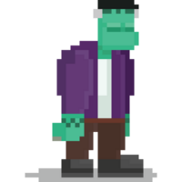 Pixel art franstein monster character png
