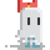 Pixel art ghost character png