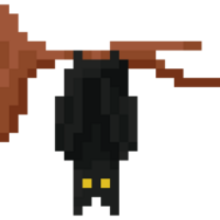 Pixel art halloween dracula bat character png