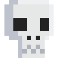 Pixel art halloween skull head elemenet 3 png