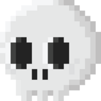 Pixel art halloween skull head elemenet 1 png