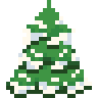 pixel konst snöig tall träd 6 png