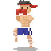 Pixel art kick boxer character 2 png