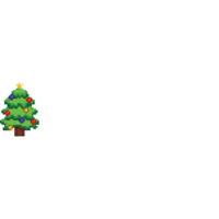 Pixel art merry christmas text design with christmas tree png