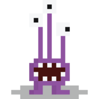Pixel art cute monster character 3 png