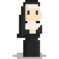 Pixel art nun character 2 png