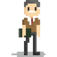 Pixel art male techer character 2 png