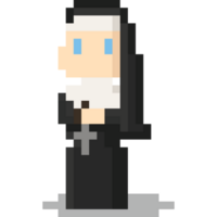 Pixel art nun character png