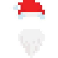 Pixel art santa claus beard with hat png