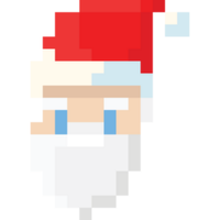 pixel kunst de kerstman claus hoofd icoon png